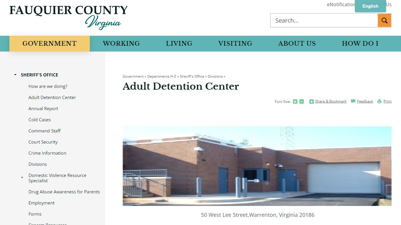 Adult Detention Center | Fauquier County, VA