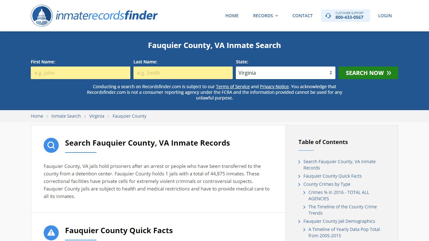 Fauquier County, VA Inmate Lookup & Jail Records Online